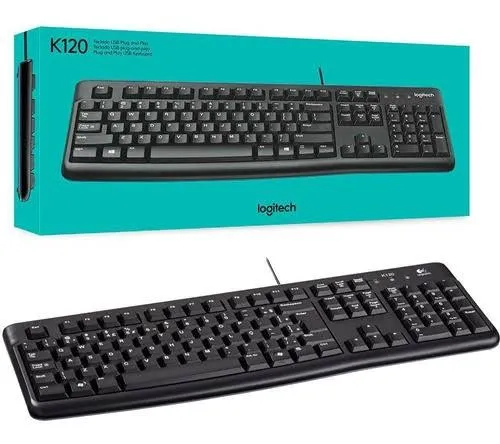 Teclado Usb Logitech K120, Preto, Abnt2, 920-004423 - Imagem do Produto