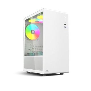 Gabinete Gamer C3Tech Mt-G200Wh, Sem Fonte, 3 Fans, Rgb, Branco, Lateral De Vidro