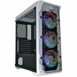 Miniatura de Gabinete Gamer Kmex Cg-W1B1 White Trooper Rítmico, Sem Fonte, 3 Fans, Led Rgb, Branco, Lateral Acrílico