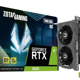 Placa De Vídeo Geforce Ddr6 06Gb/096 Bits Rtx 3050 Zotac, 2 Fans, Dp, Hdmi, Zt-A30510H-10L, Preta