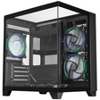 Miniatura de Gabinete Gamer Kmex Cg-0725 Visão, Sem Fonte, Sem Fan, Lateral De Vidro, Preto