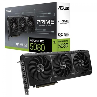 Placa De Vídeo Geforce Ddr7 16Gb/256 Bits Rtx 5080 Asus, 3 Fans, Dp, Hdmi, Prime-Rtx5080-O16G, Preta