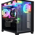 Gabinete Gamer Kmex Cg-02J1 Ghost Shark, Sem Fonte, Sem Fan, Led Rgb, Preto, Lateral De Vidro