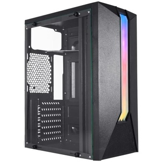 Gabinete Gamer Kmex Cg-04Ah Bifrost VII, Sem Fonte, Sem Fan, Led Rgb, Preto, Lateral De Vidro