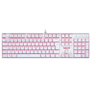 Teclado Gamer Usb Mecânico Redragon Mitra, Branco, Switch Blue, Led Vermelho, Abnt2, K551W Blue