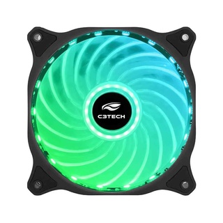 Cooler Fan Rgb C3Tech F9-L150Rgb, Conector 4+3, Led, 120X120X25 Mm, Preto