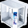 Imagem 2 de Gabinete Gamer Aquário Kmex Cg-W2Kv Ângulo, Sem Fonte, Sem Fan, Lateral De Vidro, Com Monitor Dynamic, Branco