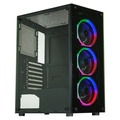 Gabinete Gamer Kmex Cg-30C5, Sem Fonte, 3 Fans, Rgb, Preto, Lateral De Vidro