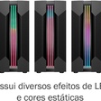 Imagem 8 de Gabinete Gamer Kmex Cg-01A9 Bifrost Vi, Sem Fonte, Sem Fan, Led Rgb, Preto, Lateral De Vidro