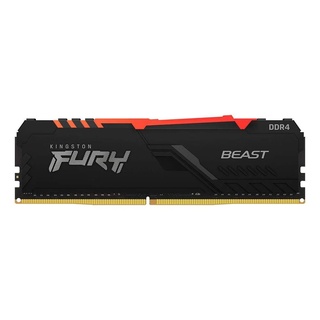 Memória Desktop Ddr4 08Gb/3200 Mhz Kingston Fury Beast, Rgb, Cl 16, 1.35V, Kf432C16Bba-8, Preta