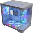 Miniatura de Gabinete Gamer Kmex Cg-W1Ag Aqua Curva, Sem Fonte, Sem Fan, Branco, Lateral De Vidro