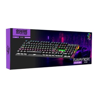Teclado Gamer Usb Mecânico Kmex Flashstrike Ki-Ec28, Preto, Switch Blue, Led, Abnt2
