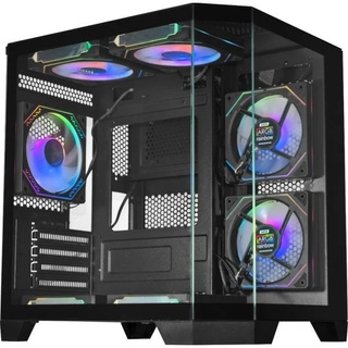 Gabinete Gamer Kmex Cg-0620 Visão Ângulo, Sem Fonte, Sem Fan, Lateral De Vidro, Preto