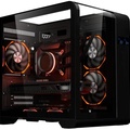 Gabinete Gamer Kmex Cg-48Ki Cyberpunk, Sem Fonte, Sem Fan, Lateral De Vidro, Display Digital, Preto