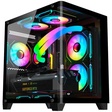 Miniatura de Gabinete Gamer Aquário Kmex Cg-L4Re Curva Micro, Sem Fonte, Sem Fan, Lateral De Vidro, Preto