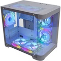 Gabinete Gamer Kmex Cg-W1Ag Aqua Curva, Sem Fonte, Sem Fan, Branco, Lateral De Vidro