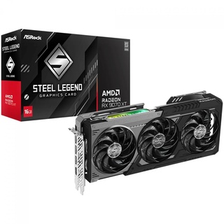 Placa De Vídeo Amd Radeon Ddr6 16Gb/256 Bits Rx 9070 Xt Asrock, 3 Fans, Dp, Hdmi, 90-Ga5Vzz-00Uanf, Preta