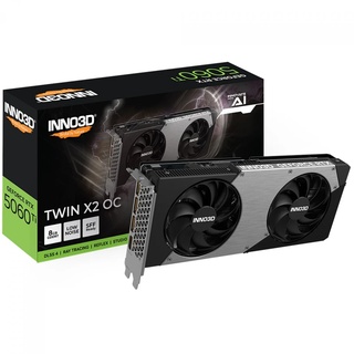 Placa De Vídeo Geforce Ddr7 08Gb/128 Bits Rtx 5060 Ti Inno3D, 2 Fans, Dp, Hdmi, N506T2-08D7X-193075N, Preta