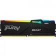 Miniatura de Memória Desktop Ddr5 16Gb/5200 Mhz Kingston Fury Beast, Rgb, Cl 40, 1.25V, Kf552C40Bba-16, Preta