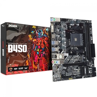 Placa Mãe Am4 Pcyes B450, Ddr4 64Gb, M2/Nvme, Hdmi, Vga, Preta