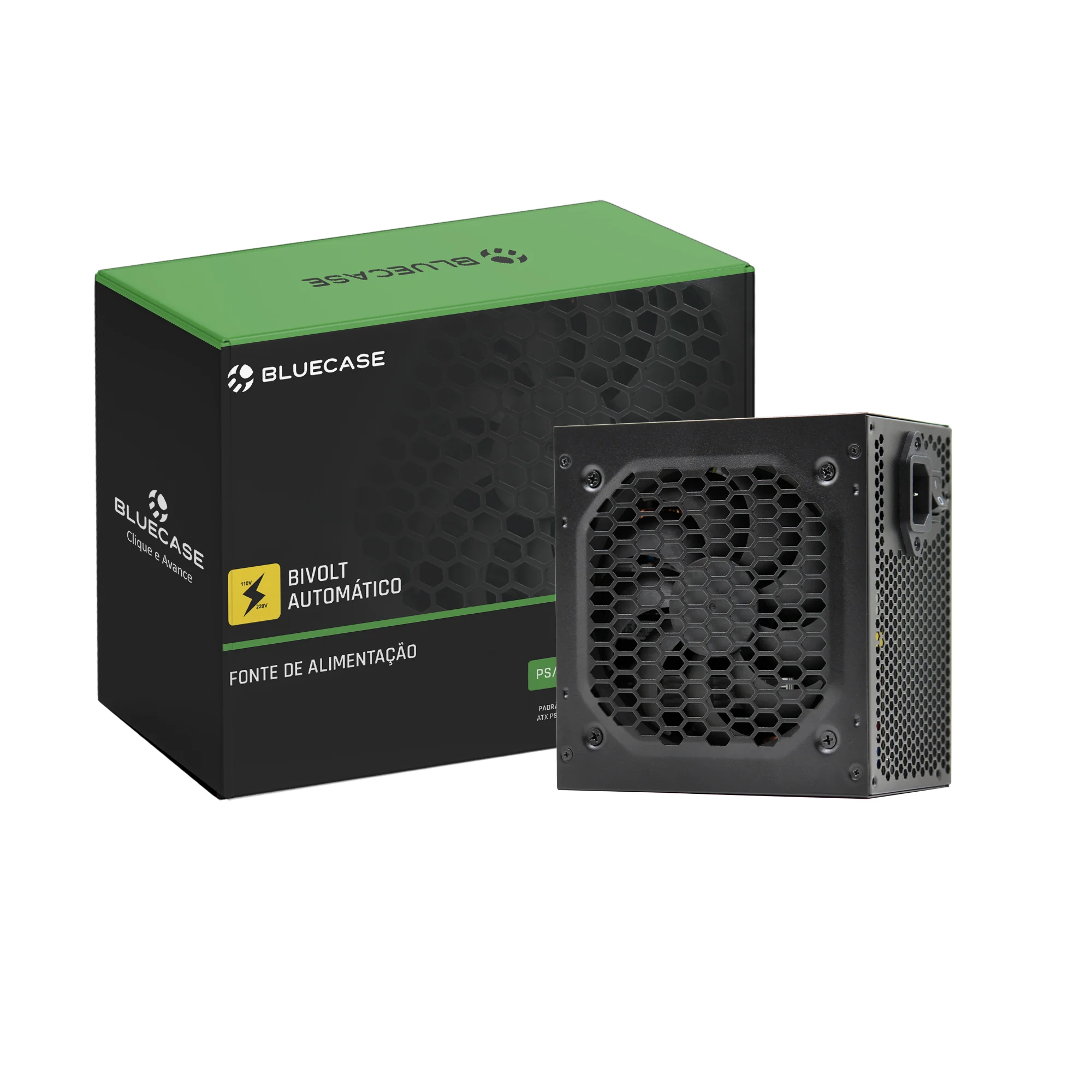 Fonte Atx 0500 W Bluecase Blu500-Atps2Bx, Bivolt, Com Cabo, Com Caixa, Preto, Bcspfc
