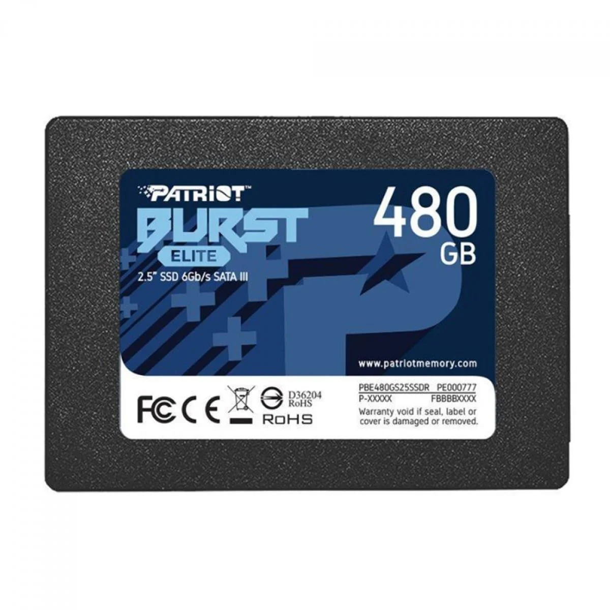 Ssd Sata3 480 Gb Patriot Burst Elite Pbe480Gs25Ssdr, Lê: 450 Mb/S, Grava: 320 Mb/S
