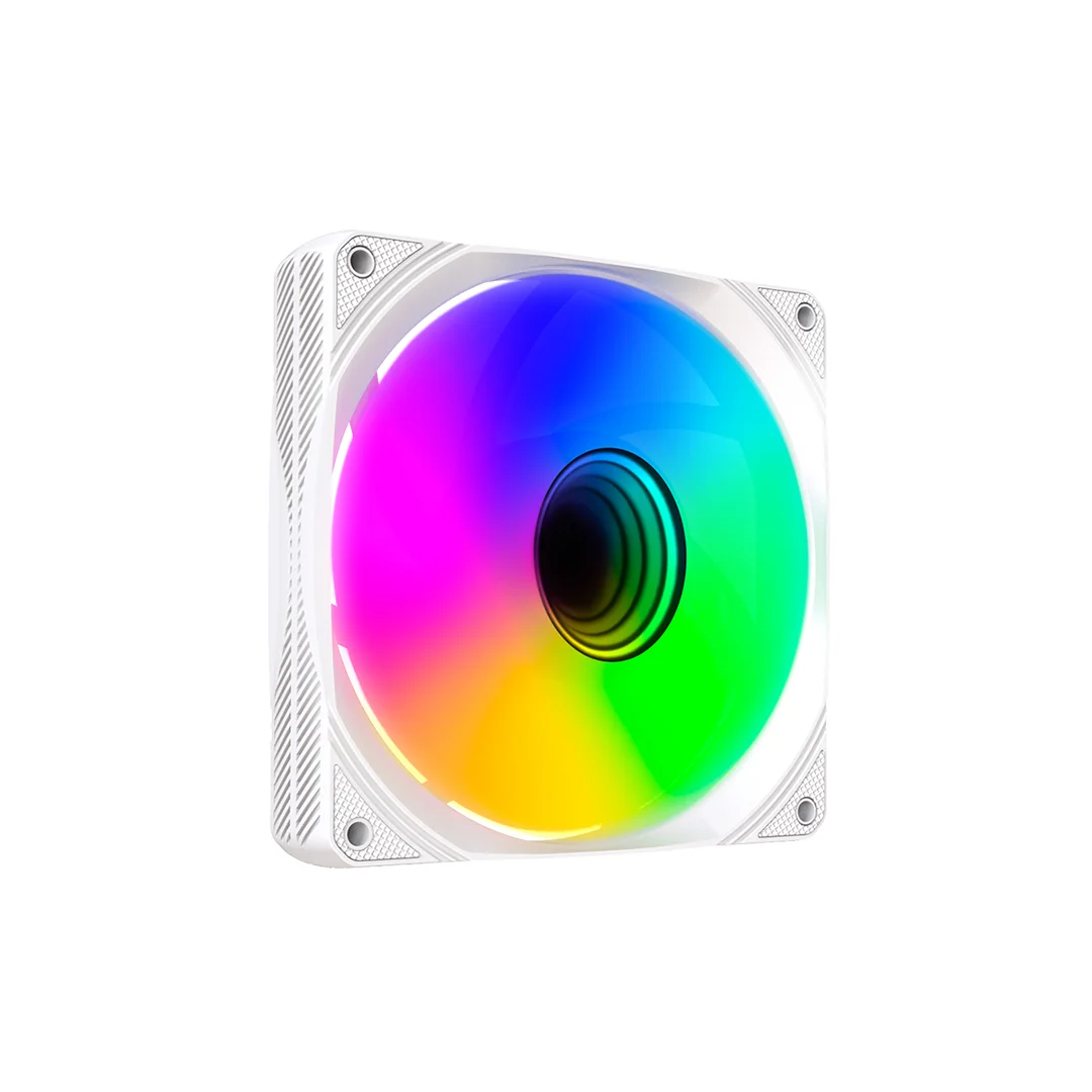 Cooler Fan Rgb C3Tech F9-L320Wh, Controlável, 6 Pinos, Led, 120X120X25 Mm, Branco