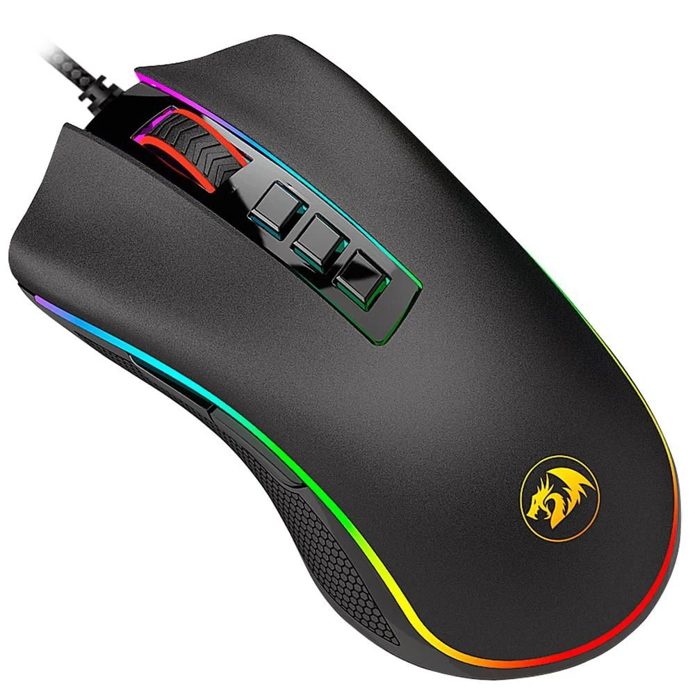 Mouse Gamer Redragon M711 Cobra Rgb, 12.400 Dpi, Chroma, Rgb, Preto