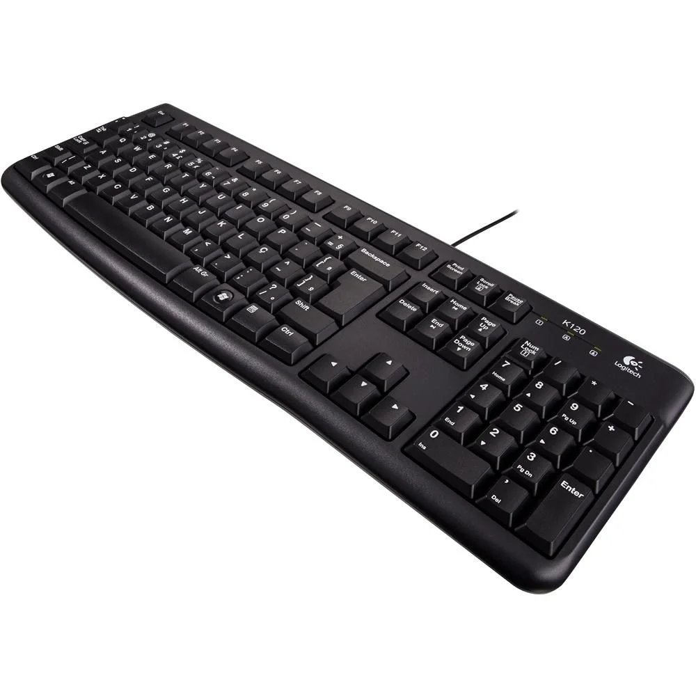 Teclado Usb Logitech K120, Preto, Abnt2, 920-004423