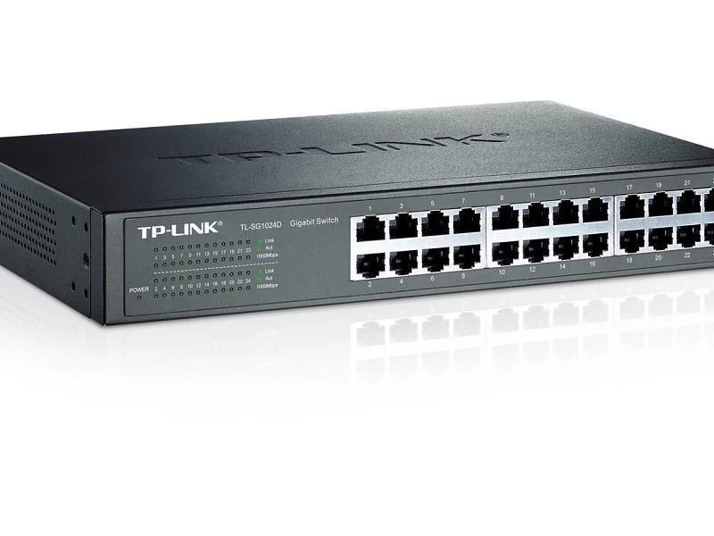 Switch 24 Portas Tp-Link Tl-Sg1024D, Gigabit 10/100/1000 Mbps, Rack