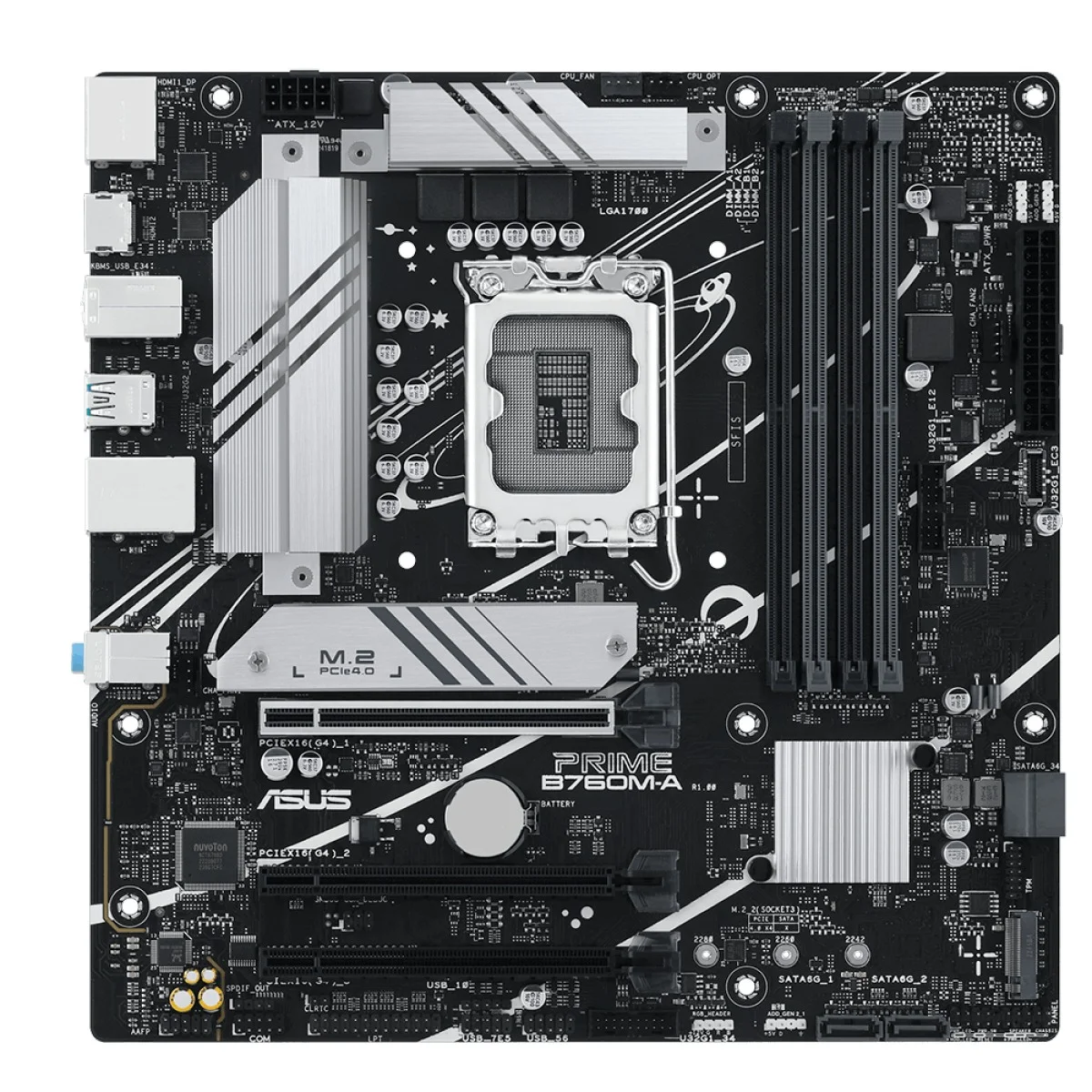 Placa Mãe 1700 12ª, 13ª, 14ª Geração Asus Prime B760M-A, Ddr5 128Gb, Dp, Hdmi, Usb 3.2, M2/Nvme, Preta