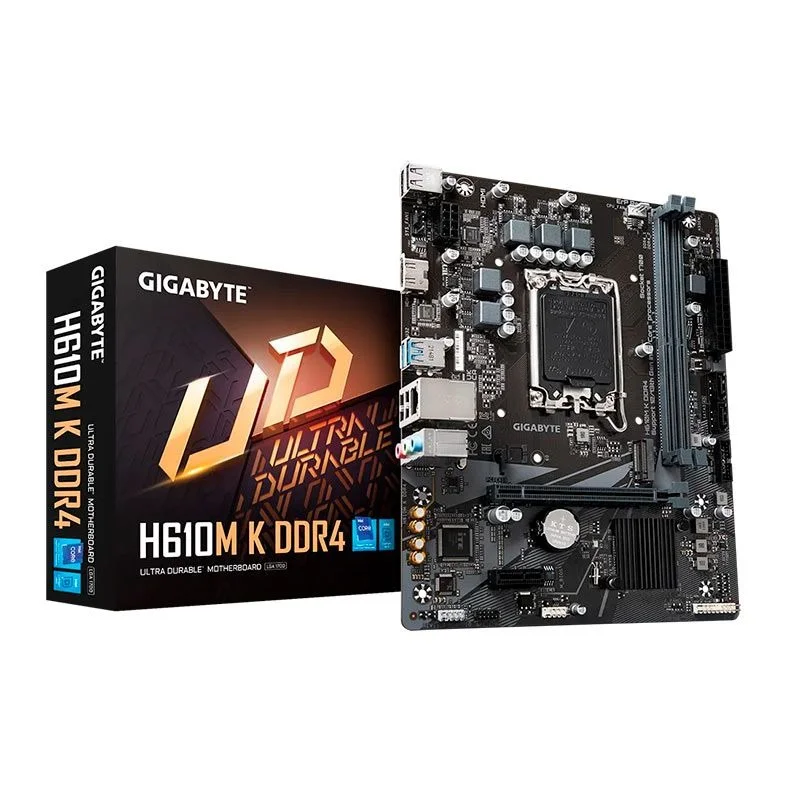 Placa Mãe 1700 12ª, 13ª, 14ª Geração Gigabyte H610M K V2, Ddr4 64Gb, Hdmi, Usb 3.2, M2/Nvme, Preta