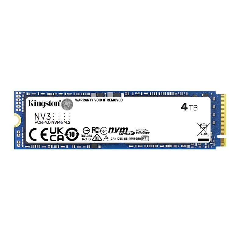 Ssd Nvme 4 Tb Kingston Nv3 Snv3S/4000G, 4.0, Lê: 6.000 Mb/S, Grava: 5.000 Mb/S, Tlg4000