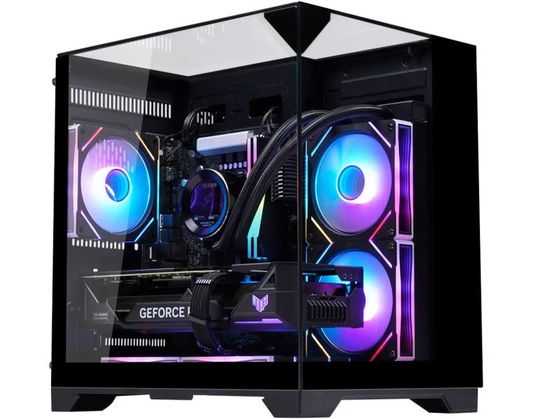 Gabinete Gamer Kmex Cg-K3D3 Visão Infinita, Sem Fonte, Sem Fan, Lateral De Vidro, Preto