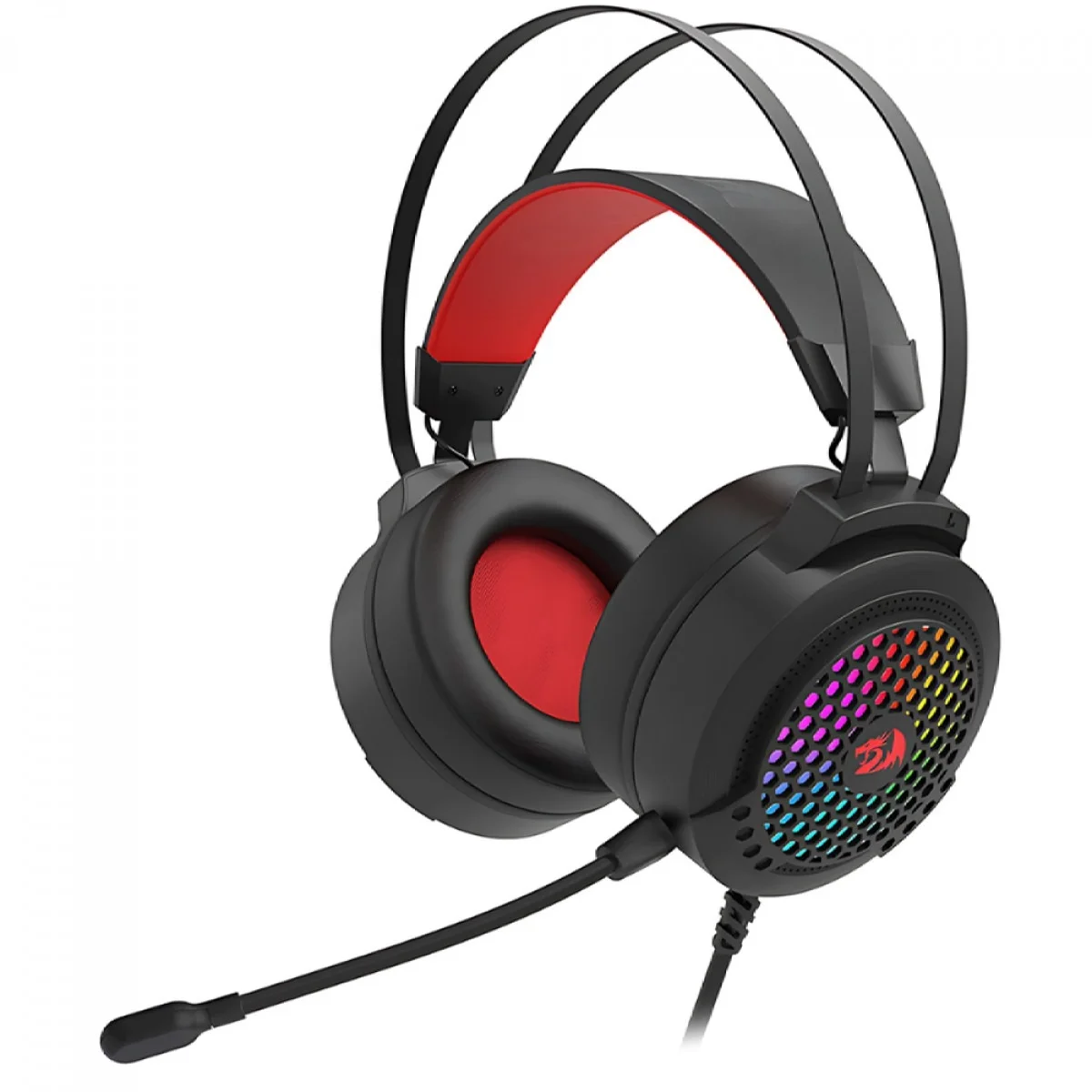 Headset Gamer Redragon Carmen H261, 2x P2, Rgb, Preto com Vermelho