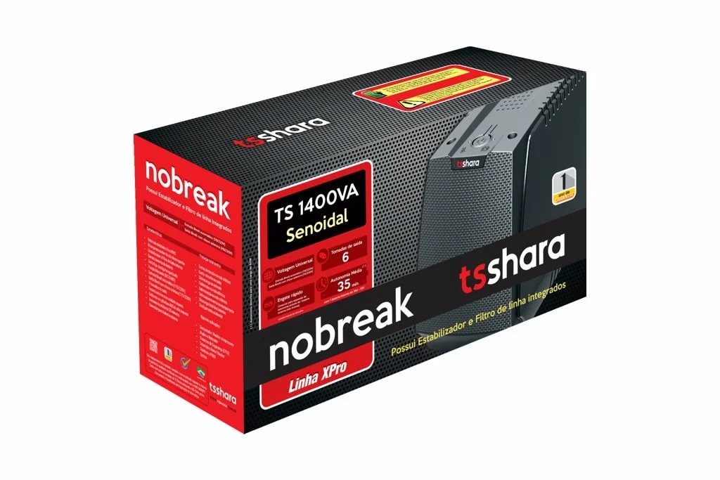 Nobreak Senoidal 1400 Va Tsshara Universal Xpro 4551, 1Bs, Entrada: Bivolt, Saída: 115/220V, 6 Tomadas, 07 A