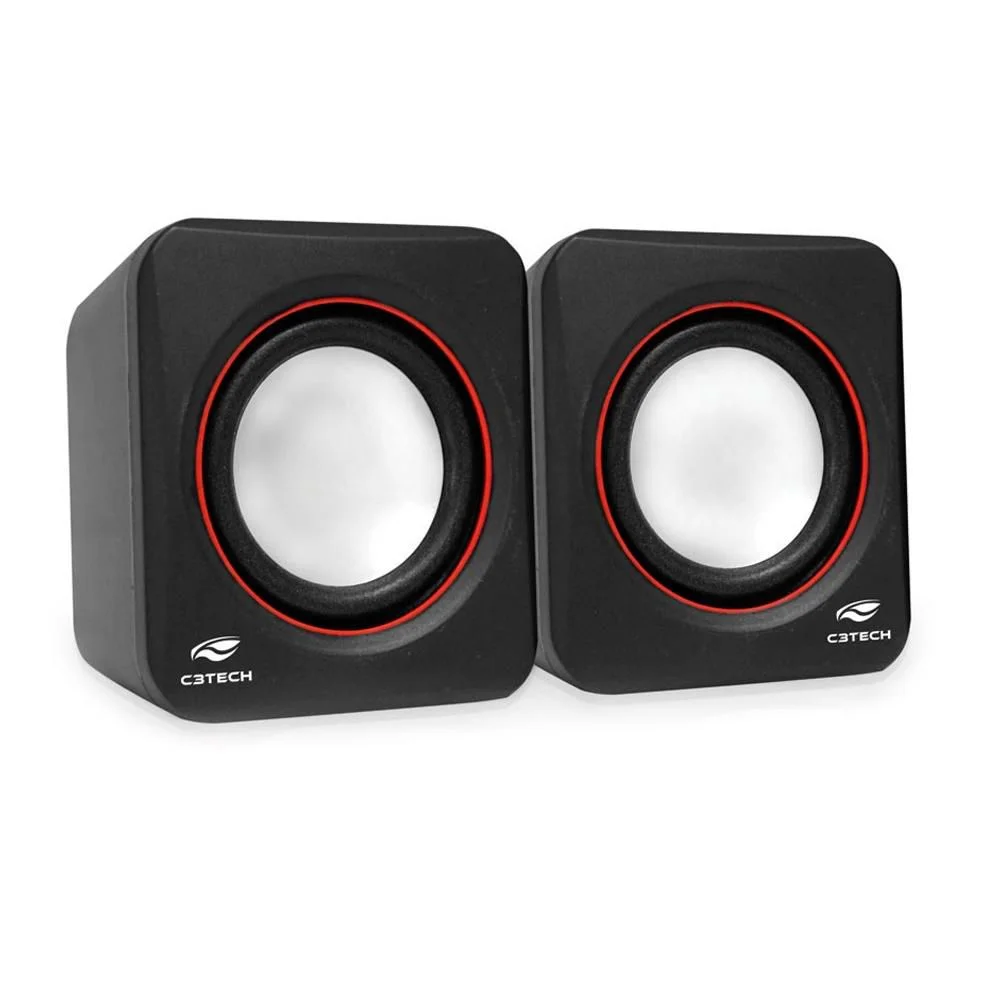 Caixa De Som C3Tech Sp-301Bk, 3 Watts Rms, Áudio 2.0, P2, Usb, Controle De Volume