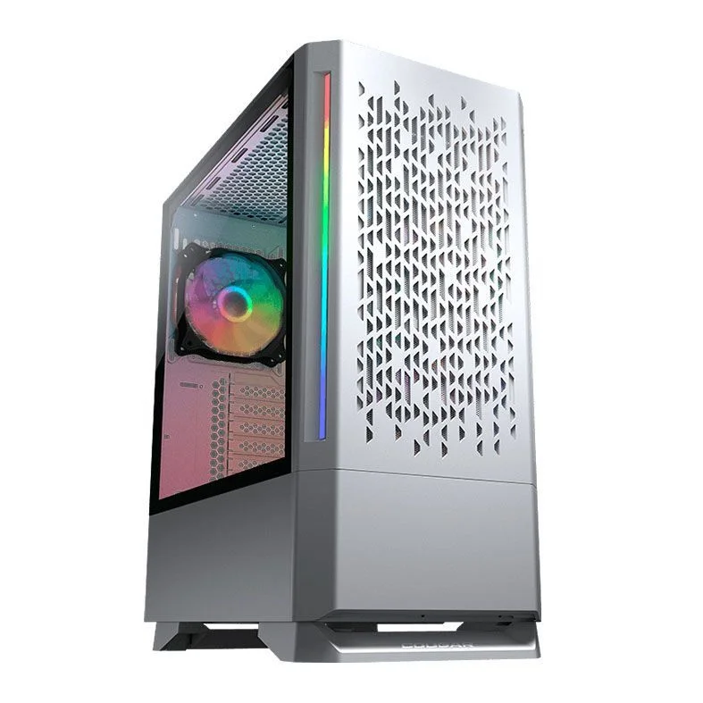 Gabinete Gamer Cougar 3851C60.0002 Mx430 Air, 3 Fans, Rgb, Sem Fonte, Vidro Temperado, Branco