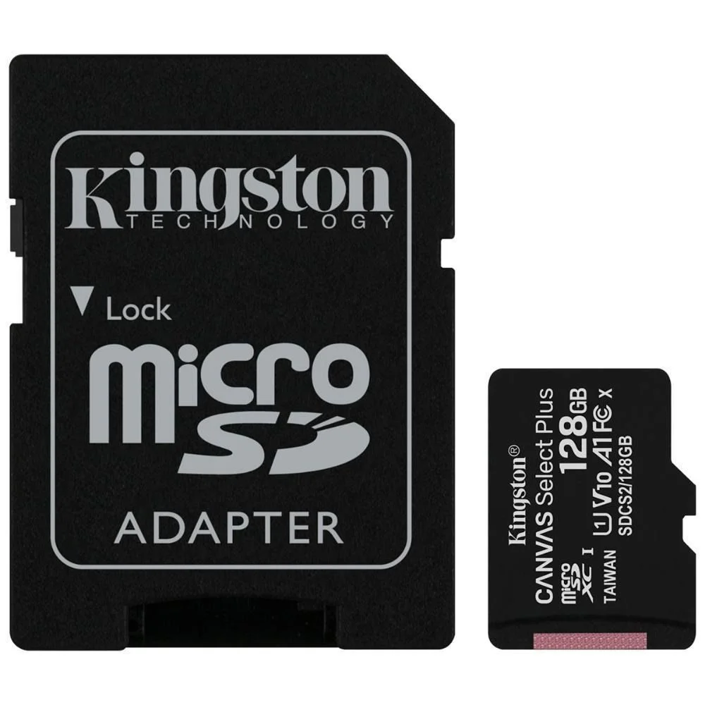 Cartão de Memória 128 GB Kingston Canvas Select Plus, MicroSD, Classe 10, C/ Adaptador, Sdcs2/128Gb