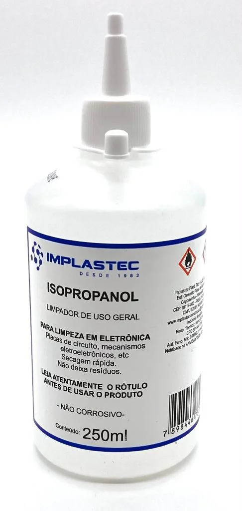 Álcool Isopropílico 99,8%, 0250 Ml, Implastec Md9 7166