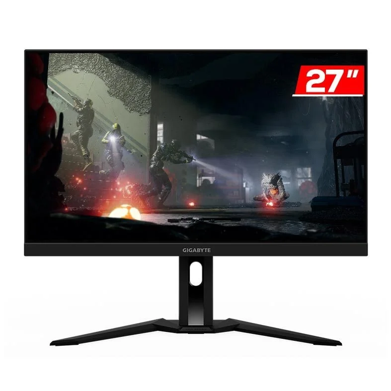 Monitor Gamer Led 27", 165Hz, 1Ms, Gigabyte Curvo M27F A, Ips, Fhd, Dp, Hdmi, Usb, Hp Out, Vesa, Preto