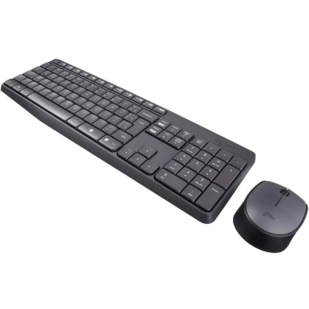 OPENBOX - Kit Teclado E Mouse Sem Fio Logitech Mk235, Resistente À Água, Cinza, Abnt2, 920-007903