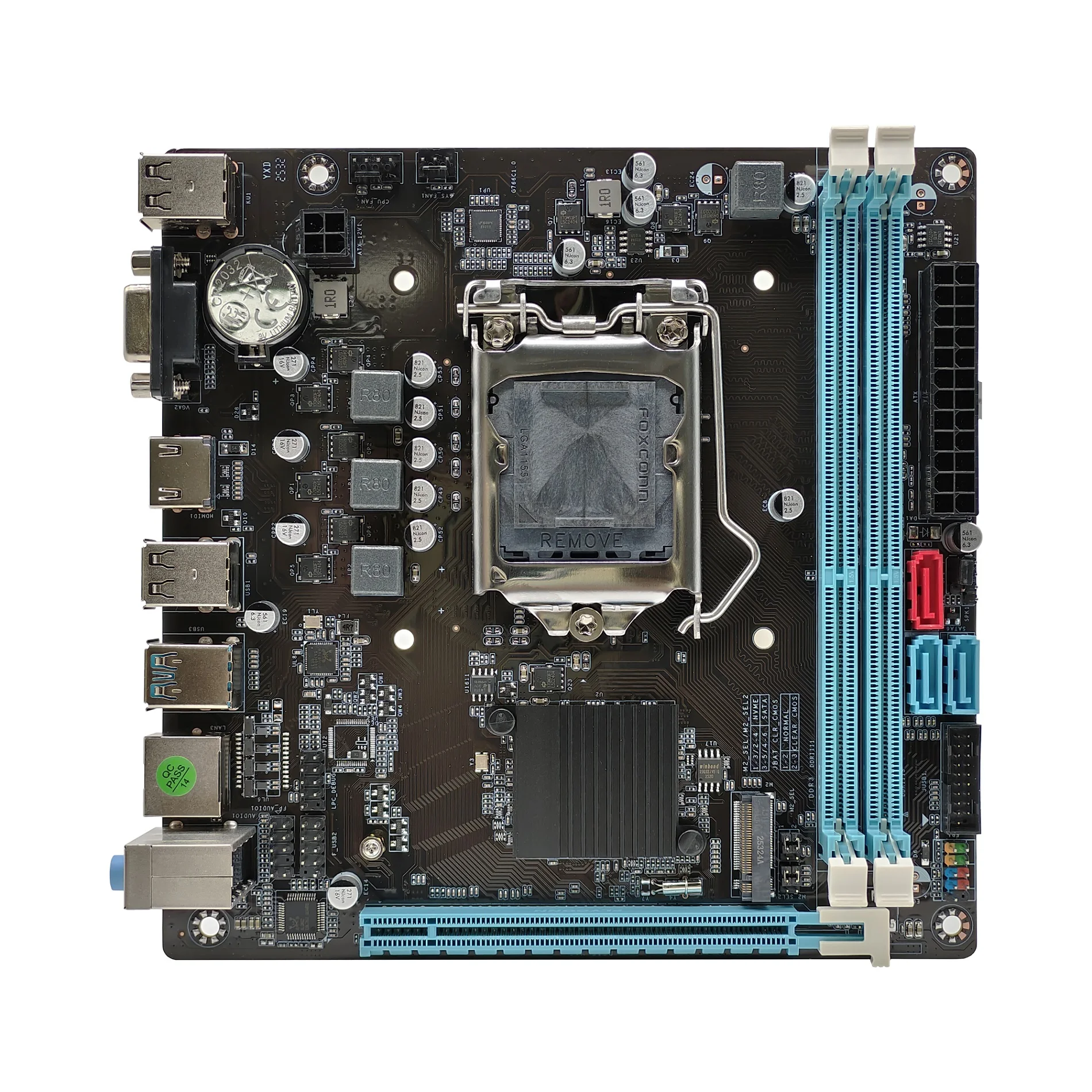 Placa Mãe 1155 2ª, 3ª Geração Bluecase Bmbb75-G3Hgu-Itxblk, Ddr3 16Gb, M2/Nvme, Hdmi, Vga, 1000 Mb/S, Preta