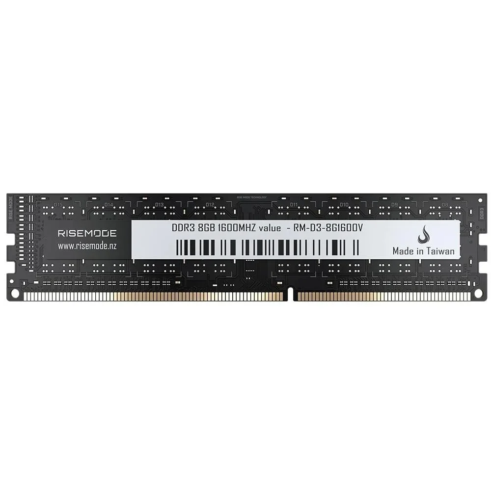 Memória Desktop Ddr3 08Gb/1600 Mhz Rise Mode, 1.5V, Rm-D3-8G1600V, Preta