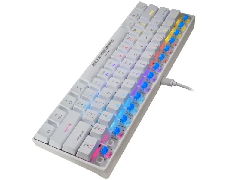 Teclado Gamer Usb Mecânico Kmex Spectra Fury Kbw88, Branco, Switch Blue, Led, Abnt2