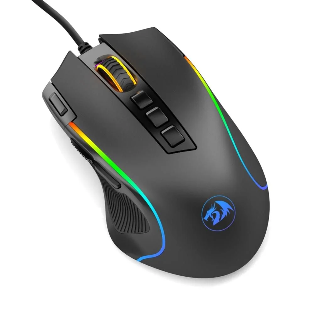 Mouse Gamer Redragon M612-Rgb Predator, 8.000 Dpi, 11 Botões, Sensor Paw3104, Usb, Preto