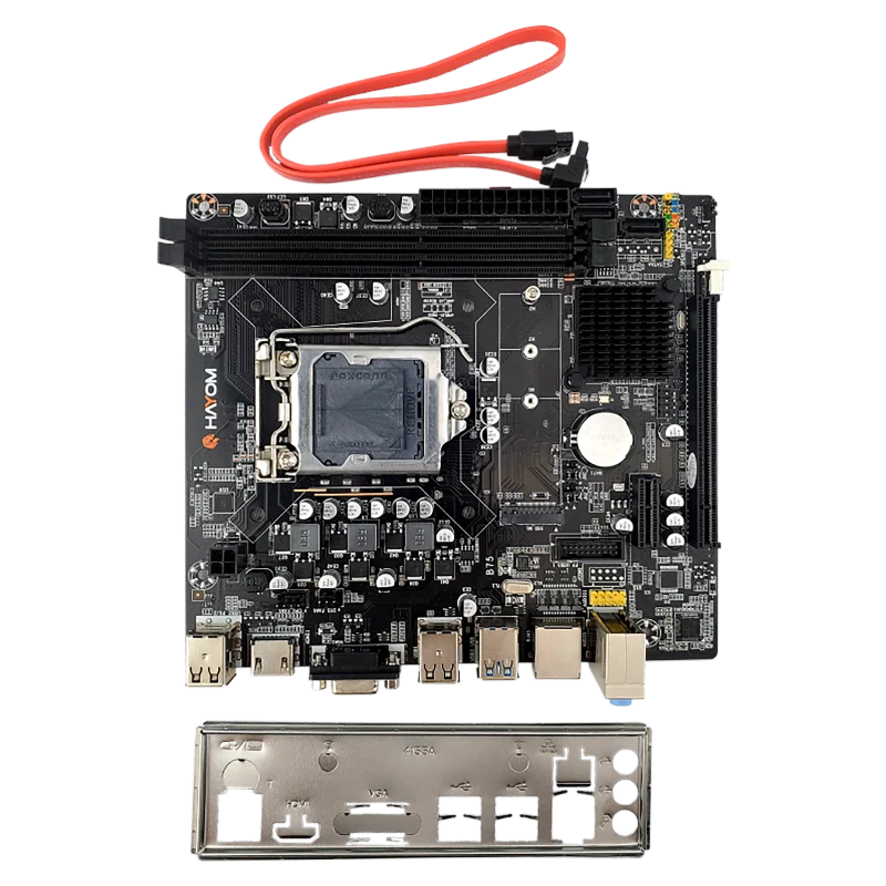 Placa Mãe 1155 2ª, 3ª Geração Hayom B75 Plm2301, Ddr3 16Gb, M2/Nvme, Hdmi, Vga, 1000 Mb/S, Sem Caixa, Preta