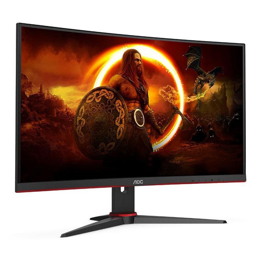 Monitor Gamer Led 27", 240Hz, 0,5Ms, Aoc Curvo Legend C27G2Ze Gaming, Va, Full Hd, Hdmi, Dp, Vga, Vesa, Preto